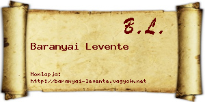 Baranyai Levente névjegykártya